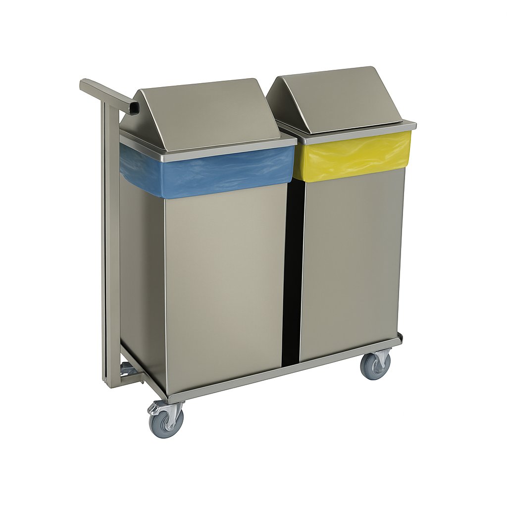 2 Abfallsammler 70 Liter mit Rolli