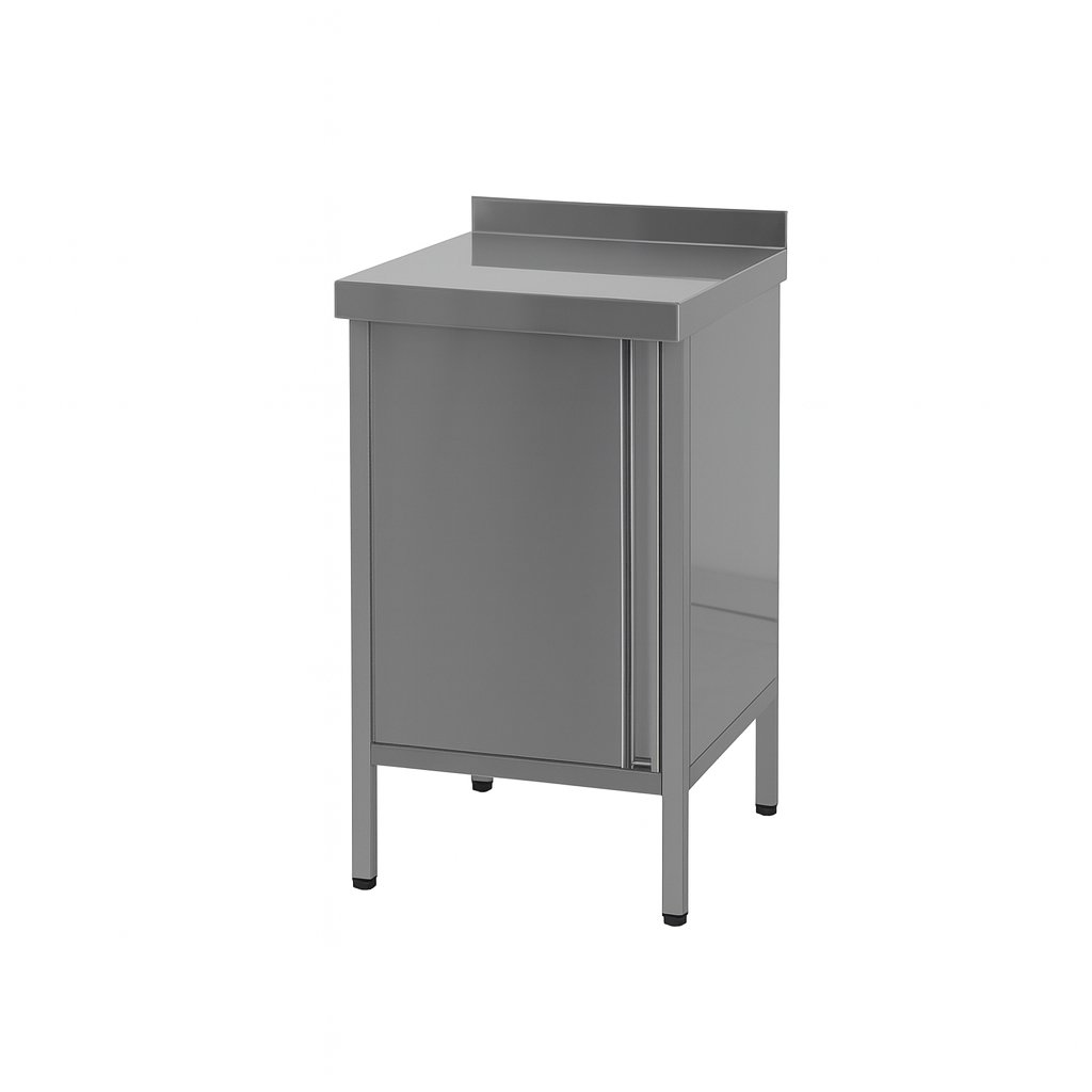 Arbeitstisch, Tiefe 600mm Unterbau geschlossen, Frontseite Flügeltüren, Breite von 400 - 2400 mm