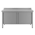 Arbeitstisch, Tiefe 600mm Unterbau geschlossen, Frontseite Flügeltüren, Breite von 2500 - 2885mm