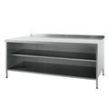 Arbeitstisch, Tiefe 700mm Unterbau geschlossen, Frontseite offen, Breite von 2500 - 2885mm